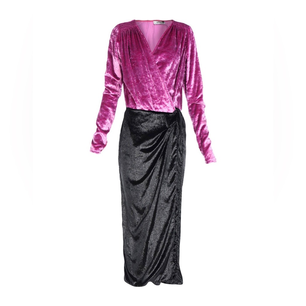 The Attico Crushed Pink Velvet Long Sleeve Dress size 38 - Picture 2 of 16
